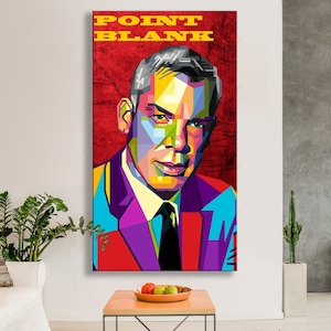 POINT BLANK Arte digital sobre lienzo popart Retrato Lee o4 - Actor de cine y figura de culto de las décadas de 1960 y 1970 Impresión de arte mural
