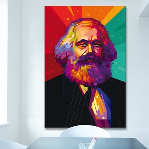 Karl Marx Portrait for home & office Digital Art on Canvas wall decoration wall art gift art print, Pop Art, Canvas Art, fine art print image 2