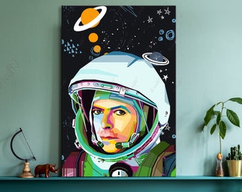 Starman Major Tom pop art music icons pictures cult(ure) for living room & office, business digital art on canvas or as "cozy art blanket"