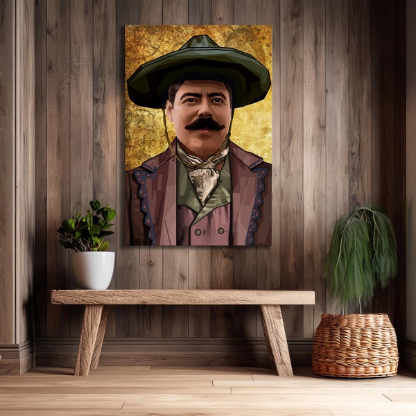 Pancho Villa: Die Ikone der Mexikanischen Revolution. Kunst zum Sammeln - Digital Art auf Leinwand oder Stoff als Kunstwerke für Ihr Zuhause