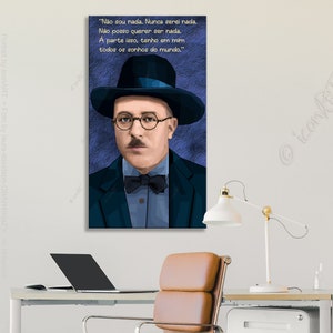 Wall art Pessoa QUOTE Edition Various Iconic Persons. Statement: Digital Art Fernando o1- canvas XXL LoftArt fabric picture blanket or rug