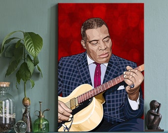 Blues music legends Edition Various Iconic Persons. Portait: Digital PopArt Howlin o1- Wallart canvas XXL LoftArt fabric picture blanket