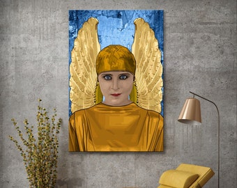 Guardian angel Pop art icons pictures cult(ure) for living room & office, business digital art on canvas or as "cozy, worldly art blanket"