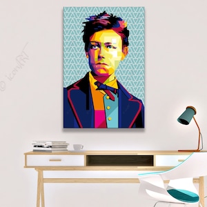 Arthur Rimbaud Portrait Wall ART- literature - canvas art personalized gift - canvas print - pop art - wall decor - framed canvas - bookworm