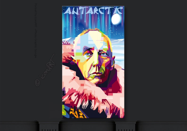 Wall art ANTARCTIC Roald Amundsen personalized gift art print pop art print home wall decor, framed canvas wall art print gift XXL YES with inscription