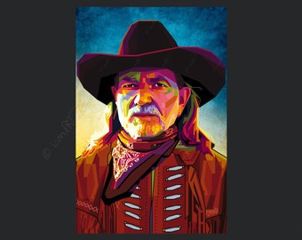 Willie Pop art country icons pictures cult(ure) for living room & office, business digital art on canvas or as "cozy, worldly art blanket"