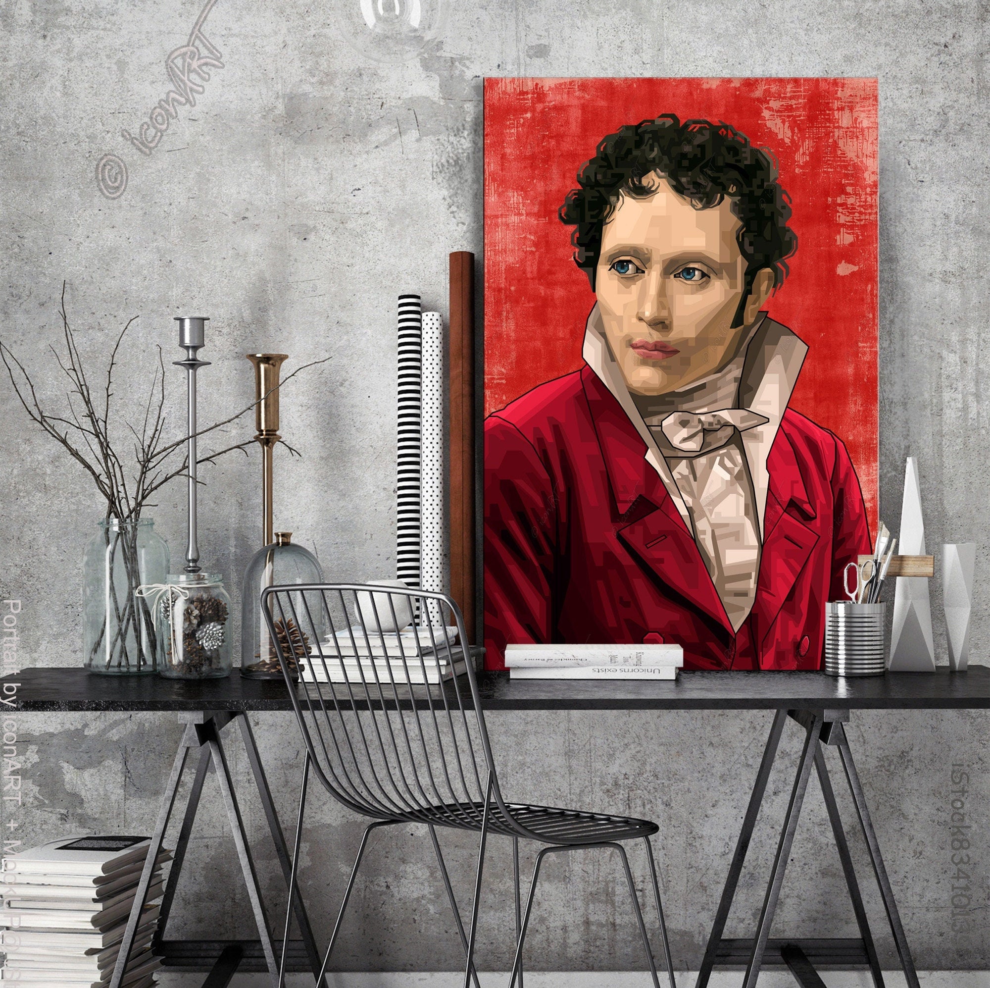 Living Arthur Art - Pictures Room Art as Office, Canvas Pop for cozy, Worldly Schopenhauer Digital Blanket on Business Art or & Culture Etsy