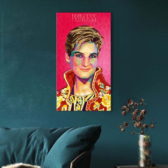 Various Picture XXL Edition O1 Pop Diana Event Rug Persons. Art Fabric Canvas Iconic Art Loftart Etsy or Art PRINCESS Wall - Digital