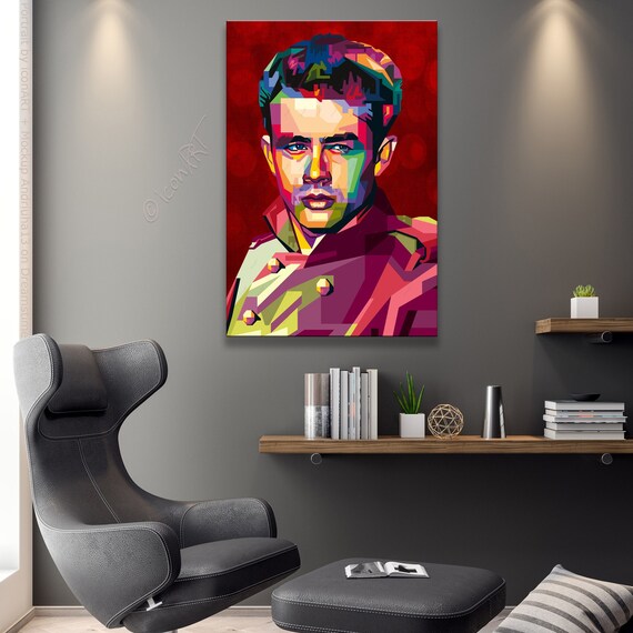 Hollywood 60s Kultfiguren Portrait Flur auf Art Wandbild Digital Kino Art & und Wohnzimmer,Büro Pop Kunstdruck Leinwand für Film Bilder