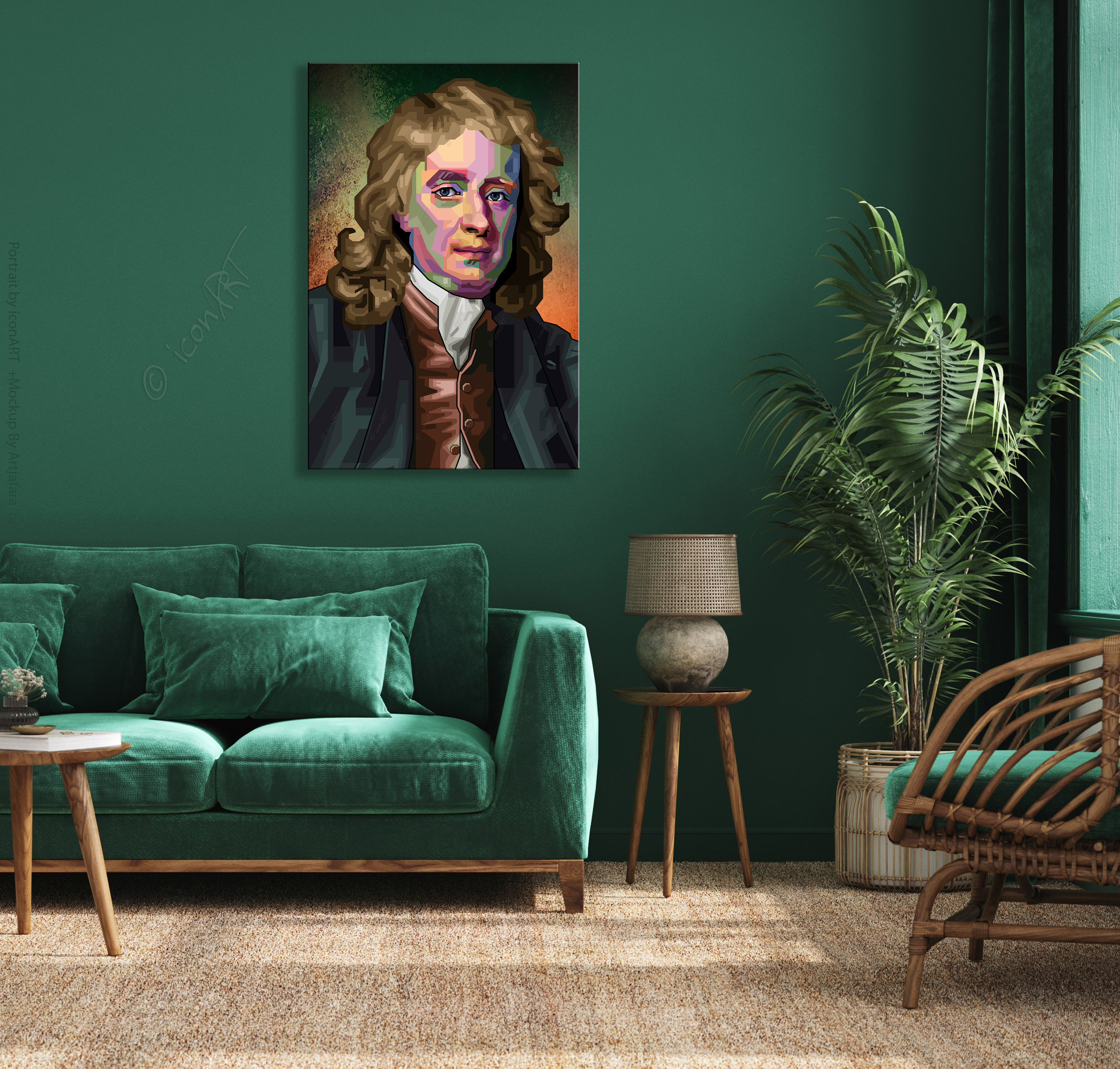 Isaac Newton Gravity Mathematic Physicist Canvas Print Wall - Etsy