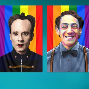 PRIDE XXL Wall Art Set – Harvey Milk & Klaus Nomi | LGBTQ+ Icons | Handmade Textile Art