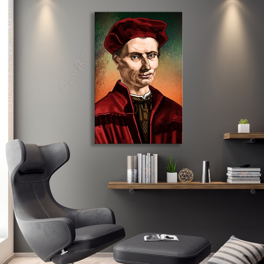 Niccolo Machiavelli Writer, Digital Art on Canvas Framed Fine Art Print ...