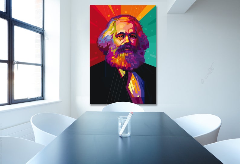 Karl Marx Portrait for home & office Digital Art on Canvas wall decoration wall art gift art print, Pop Art, Canvas Art, fine art print image 2