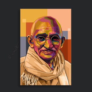 Mahatma Gandhi Pop Art Kunst Bilder für Zuhause, Büro oder Hotel XXL Grafik Geschenk Kunstdruck Wandbild Digital Art Leinwand auf Rahmen image 2