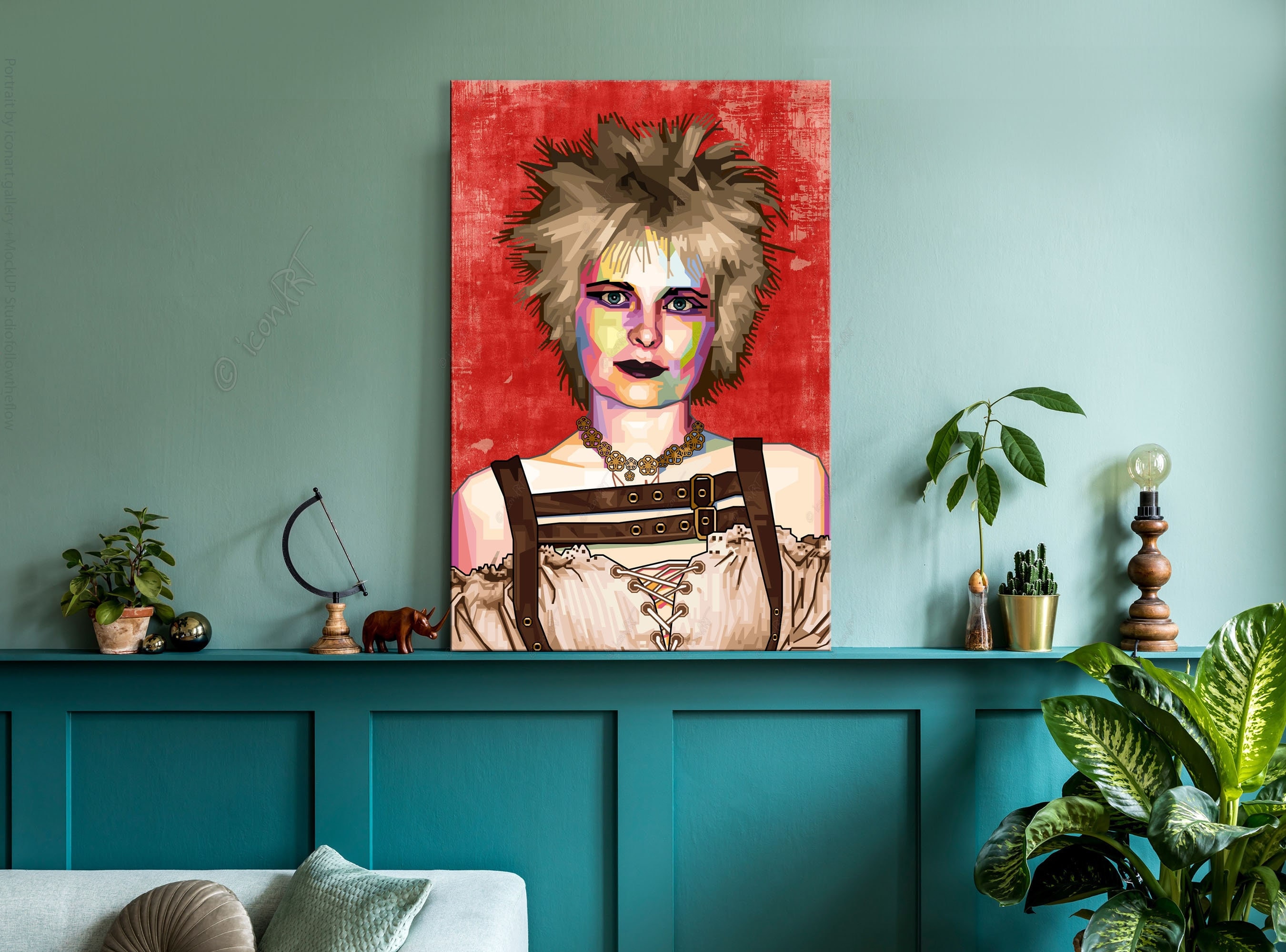 Edition Various Iconic Persons. Portait: Digital PopArt Vivienne o1- Wallart canvas XXL LoftArt fabric picture cuddly blanket or rug