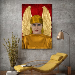 Guardian angel Pop art icons pictures culture for living room & office, business digital art on canvas or as cozy, worldly art blanket image 4