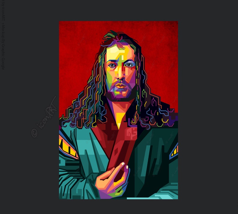 Albrecht Durer pop art picture XXL icon culture for living room & office, business digital art on canvas or as cozy, worldly art blanket image 7