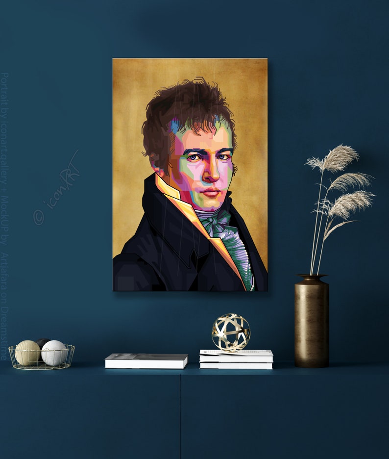 Alexander von Humboldt famous polymath Pop art icons pictures culture for living room, hallway & office, business digital art on canvas image 4