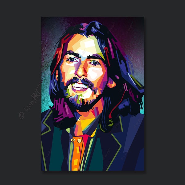 Music Edition Various Iconic Persons. Portait: Digital popart George o1- cult(ure) for living room & office, business digital art on canvas