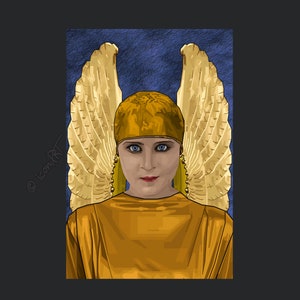 Guardian angel Pop art icons pictures culture for living room & office, business digital art on canvas or as cozy, worldly art blanket image 5