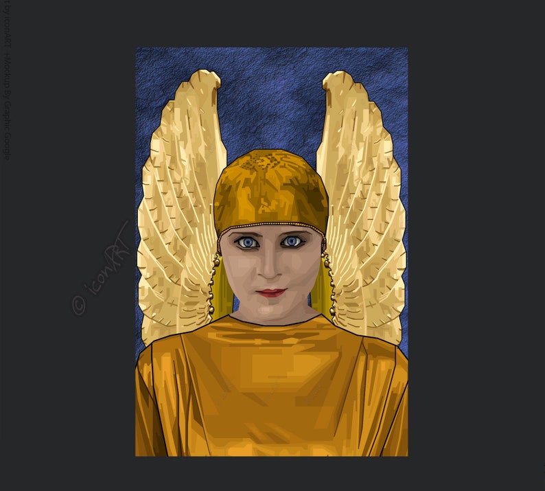 Guardian angel Pop art icons pictures culture for living room & office, business digital art on canvas or as cozy, worldly art blanket image 5