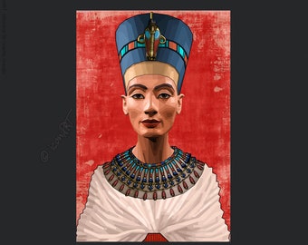 Nefertiti Pop art icons pictures cult(ure) for living room & office, business digital art on canvas or as "cozy, worldly art blanket"