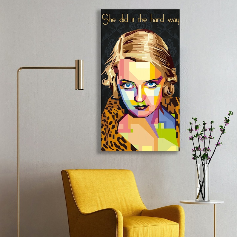 Wall art canvas She did it the hard way Edition Various Iconic Persons. Event: Digital Art Bette o1 XXL LoftArt fabric picture or rug image 3