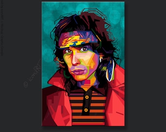 Steven pop art icons pictures 70s 80s music cult(ure) for living room, hallway & office, business digital art on canvas or as art blanket