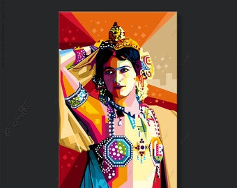 Wall ART: Mata Hari - personalized gift - fine art print - pop art - home wall decor - digital art - canvas wall art - gift