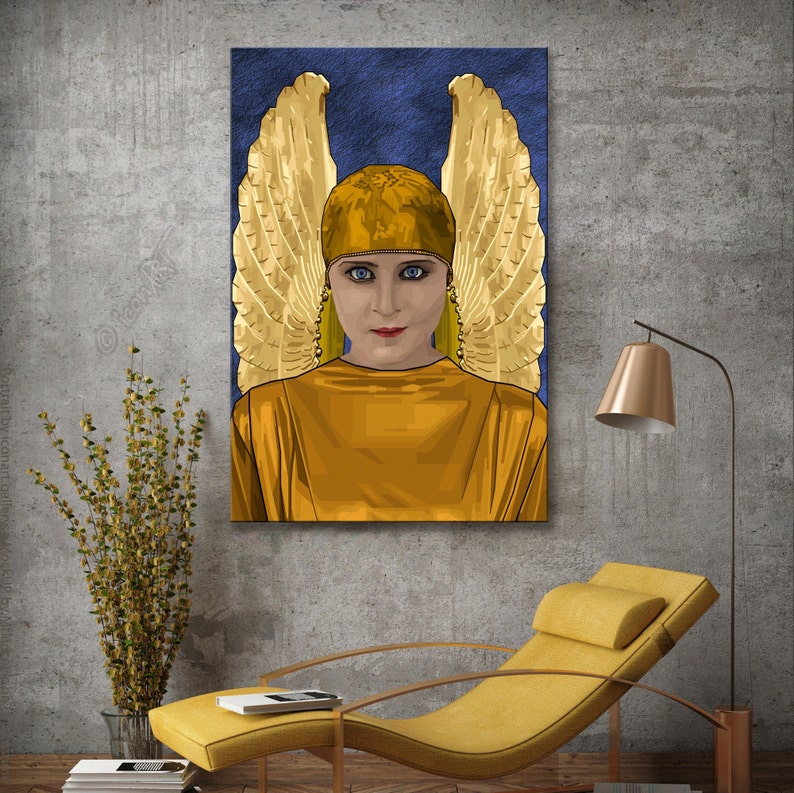 Guardian angel Pop art icons pictures culture for living room & office, business digital art on canvas or as cozy, worldly art blanket image 6