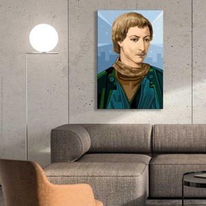 Giordano Bruno Pop art icons pictures culture for living room & office, business digital art on canvas or as cozy, worldly art blanket image 8