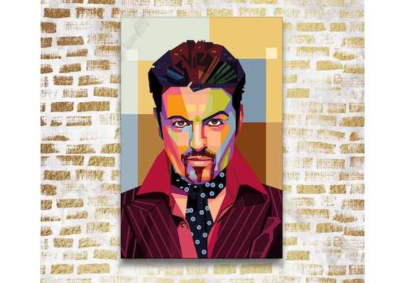 Ready To Hang Various Sizes Box Canvas: George Michael Grunge Art