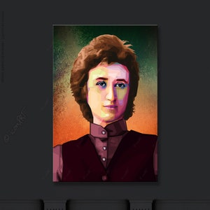 Rosa Luxemburg Pop art icons pictures cult(ure) for living room, hallway + office, digital art on canvas, personalized gift for her & him