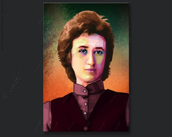 Rosa Luxemburg Pop art icons pictures cult(ure) for living room, hallway + office, digital art on canvas, personalized gift for her & him