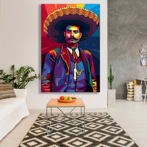 Zapata Wall ART &quot;Emiliano&quot; fine art print - personalized gift - art print - pop art - home wall decor - canvas - gift for her - gift for him