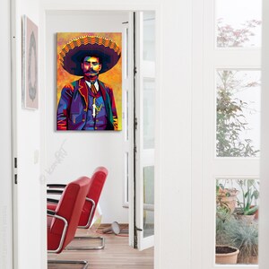 Wall ART In Memory Of Emiliano Zapata personalized gift art print pop art home wall decor canvas gift for her gift for him image 2