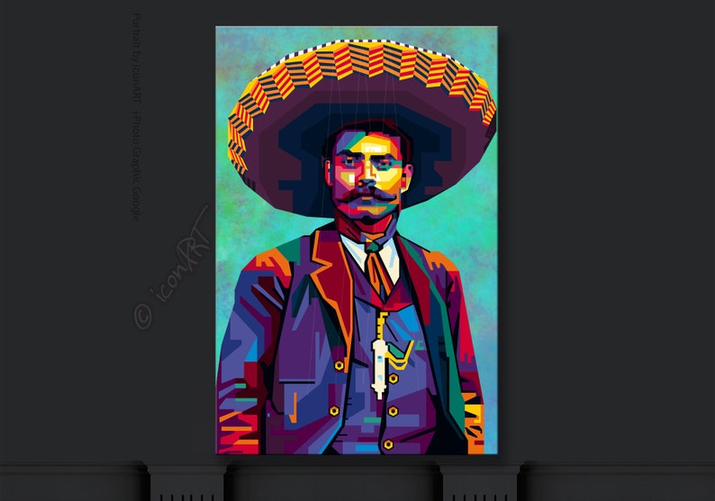 Wall ART In Memory Of Emiliano Zapata personalized gift art print pop art home wall decor canvas gift for her gift for him image 5