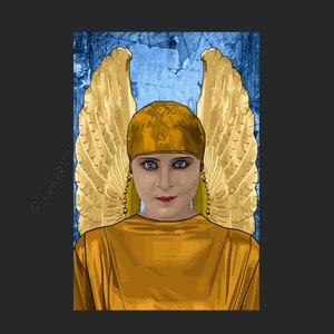 Guardian angel Pop art icons pictures culture for living room & office, business digital art on canvas or as cozy, worldly art blanket 画像 2