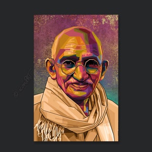 Mahatma Gandhi Pop Art Kunst Bilder für Zuhause, Büro oder Hotel XXL Grafik Geschenk Kunstdruck Wandbild Digital Art Leinwand auf Rahmen image 8