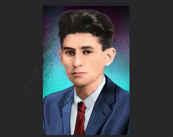 Franz Kafka Pop art icons pictures cult(ure) for living room, hallway & office, digital art on canvas, personalized gift for women and men
