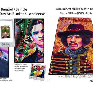 Wall art framed canvas Music Edition Various Iconic Persons. Portrait: Digital popart Dave o1 XXL LoftArt fabric picture blanket or rug image 9