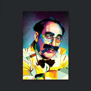 Groucho |o1 PORTRAIT personalized gift for cinema lovers and gift idea framed art for cineasts and movie poster fans pop art