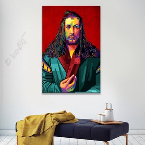 Albrecht Durer pop art picture XXL icon culture for living room & office, business digital art on canvas or as cozy, worldly art blanket image 8