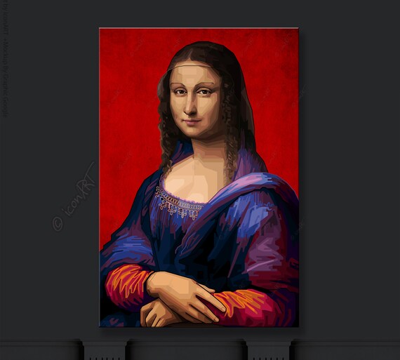 Pop Art - Da Vinci Mona Lisa Purple Yellow (1517) Womens