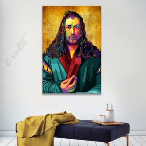 Albrecht Durer pop art picture XXL icon culture for living room & office, business digital art on canvas or as cozy, worldly art blanket image 4