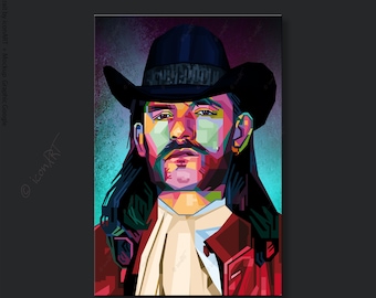 Ian Heavy Metal Legend - Pop Art Ikonen Bilder Kult(ur) für Wohnzimmer, Flur & Büro Wandbild Digital Art auf Leinwand Kunstdruck Geschenk