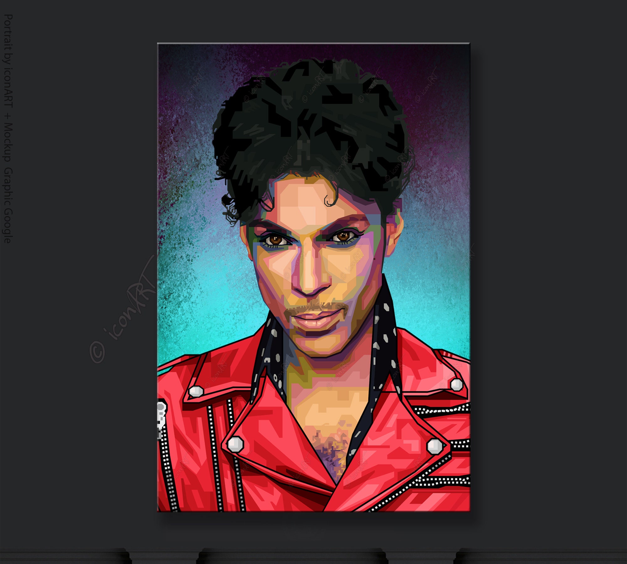 Portrait my Prince Funky Birthday Gift for on Music Canvas Picture Israel Friend Canvas - Wall Husband, Art Etsy Art Personalized Digital for Art Him