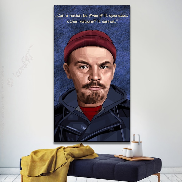 Wandbild Lenin QUOTE Edition Various Iconic Persons. Zitate: Digital Art Wladimir o1- Leinwand XXL LoftArt Stoffbild oder Teppich