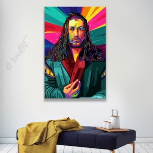 Albrecht Durer pop art picture XXL icon culture for living room & office, business digital art on canvas or as cozy, worldly art blanket image 2