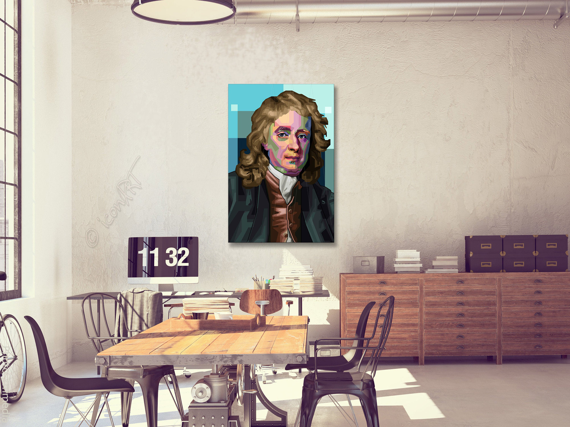 Isaac Newton, Gravity Mathematic Physicist Canvas Print, Wall ART, Gift ...